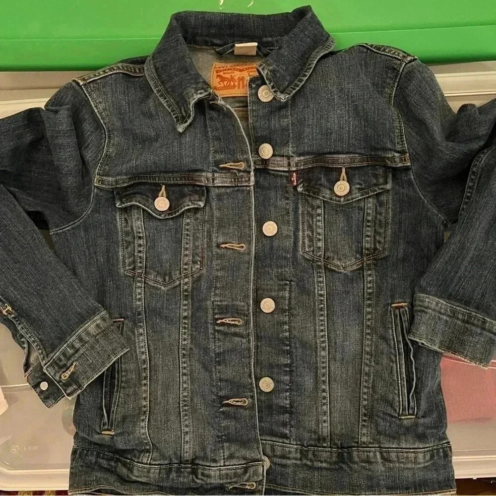 Levi’s Traditional Blue Jean Denim Jacket Red Tab Small - Picture 9 of 13
